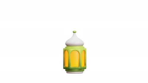 3D-Animation Ramadhan-Laterne, islamische festliche Feier, traditionelle Beleuchtung
