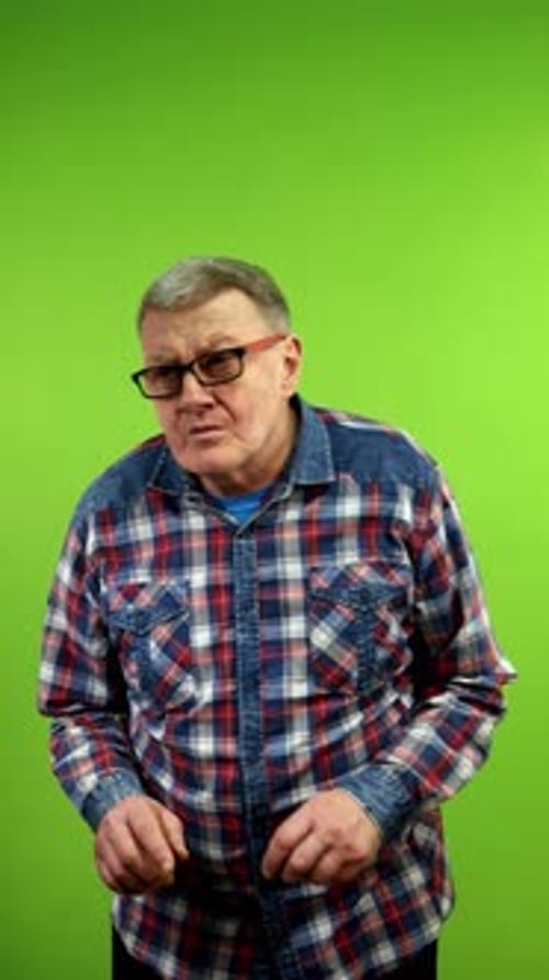 Anxious Man Covering Face on Green Screen