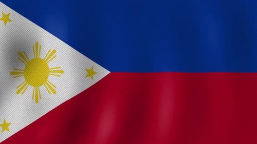 Waving Flag of the Philippines with Realistic Fabric Texture