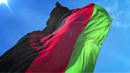 Flachwinkelansicht der Flagge von Malawi