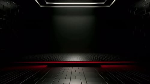 Futuristic Corporate Logo Reveal with Red Glow and Spotlight