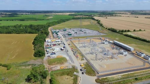 Aerial View of Industrial Facility in Rural UK