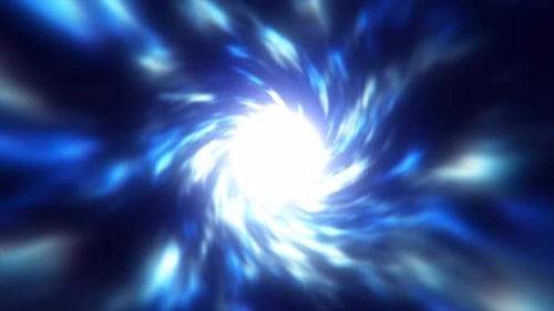 A mesmerizing blue vortex spiral, radiating energy with a glowing white center, evoking a sci-fi
