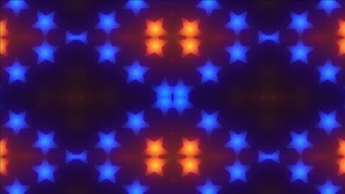 Pulsating Glowing Star Kaleidoscope Background