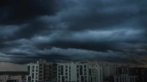 Ominous Storm Clouds Looming Over a City
