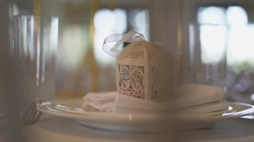 Elegant Table Setting with Decorative Favor
