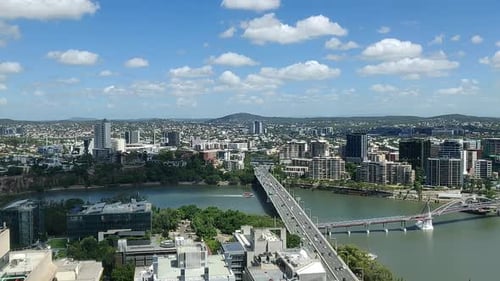 Brisbane City Skyline Aerial View Hd