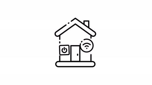 Minimalist Smart Home Technology Icon Animation