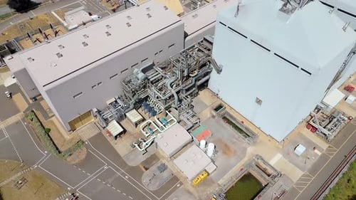Aerial View of a Busy Industrial Facility