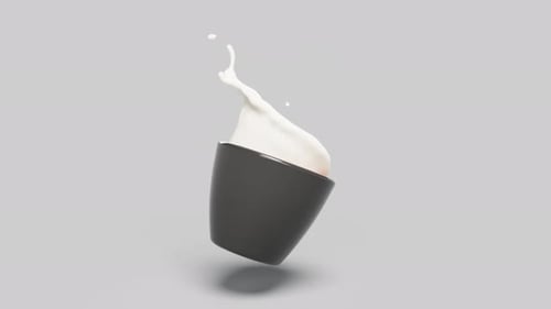 Levitation Cup with Milk Splash Able to Loop Seamless