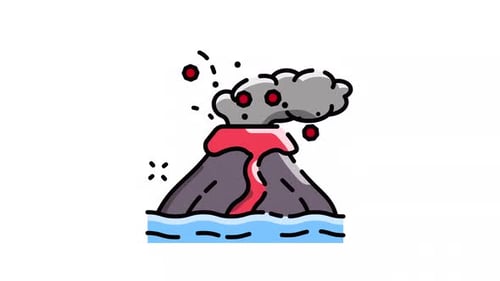 Animiertes Vulkansymbol mit Alphakanal