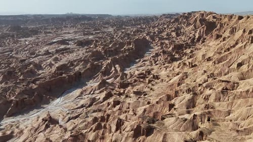 The Desolate and Dry Mountain Range in Asia