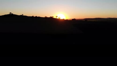 Rural Landscape Sunrise or Sunset Aerial View