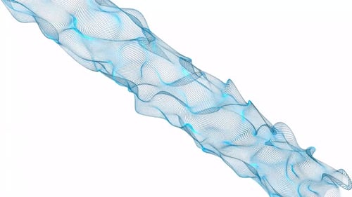 Animación de líneas de puntos de partículas abstractas