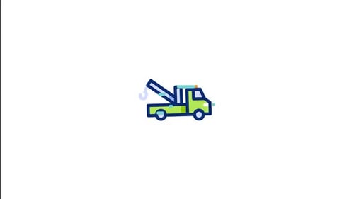 Minimalist Animated Tow Truck Icon Reveal
