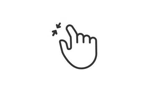 Icône linéaire tactile animée avec zoom arrière