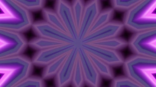 Vibrant Neon Glowing Geometric Mandala Kaleidoscope Loop