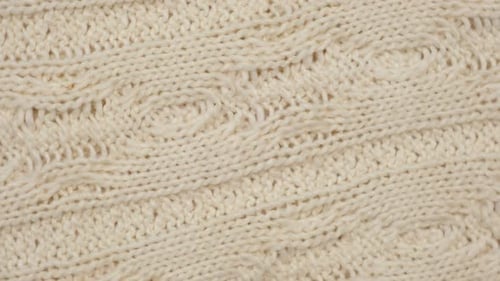 Close Up Footage of Knitted Wool Fabric Texture