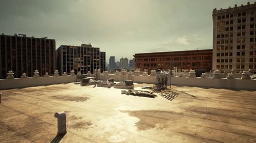 A Stunning Cityscape Taken From a Rooftop Vantage Point