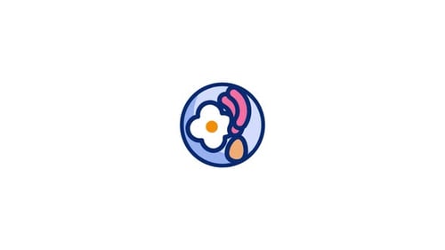 Animated Breakfast Plate Flat Design Icon Reveal