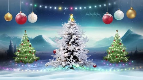 Boucle de sapin de Noël enneigée
