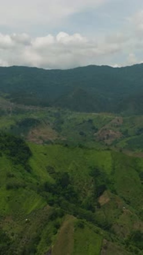 Mountain with Green Hills in the Philippines