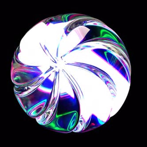 Abstract Iridescent Crystal Sphere Rotating Loop