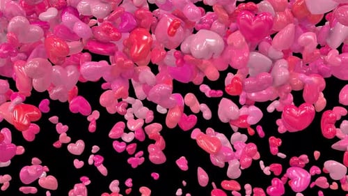 Glossy Pink Hearts Fill and Reveal Transition