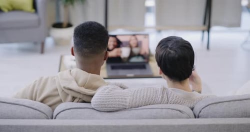 Couple Video Calling, Drinking Wine at Home