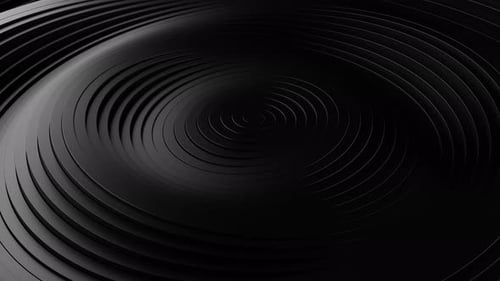 Abstract black background with waving surface in motion. Loop animation