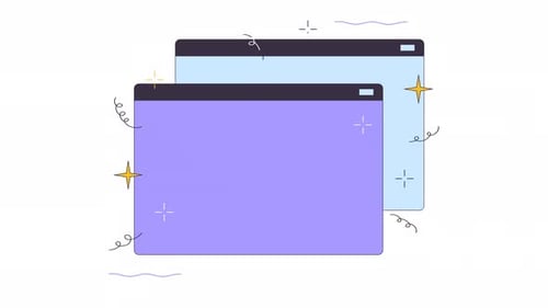 Flat Design Animated Browser Windows Interface