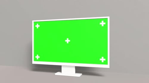 Display monitor mockup green screen animation