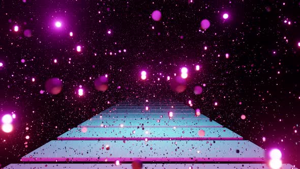 Looped road through the stars, path to infinity through stardust 3d ...