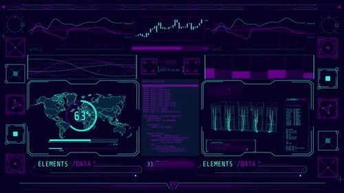 Hightech-Bildschirm für die Arbeit mit Datenspeicherung und Übertragung