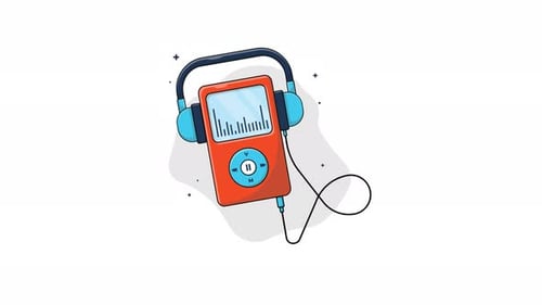 Animated MP3 Player with Headphones and Music Visualizer