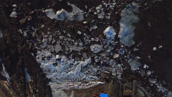 Frozen icy glacier Hovedøya island Hovedoya Aker Brygge Lindøya Oslo ...