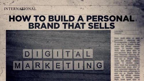 Retro Newspaper Digital Marketing Text Reveal with Glitch