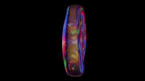 Rotating Iridescent Percent Symbol 3D Animation