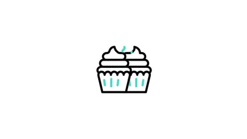 Animiertes Cupcake-Symbol