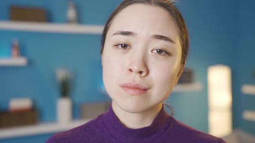 Close Up of Young Adult Woman with Light Brown Hair