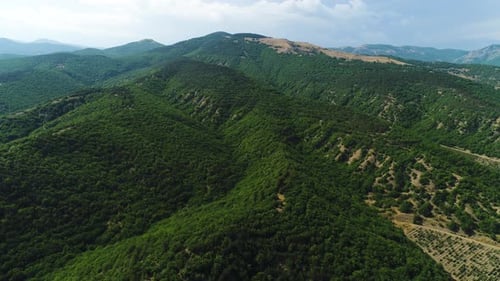 Lush Green Mountains Under Blue Sky