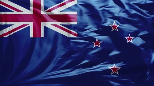 Realistic Waving Flag of New Zealand