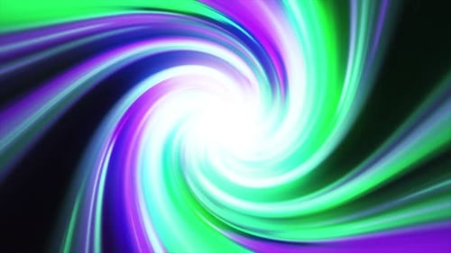 Purple and green cosmic swirl background. Abstract sci-fi galaxy background animation. Neon tunnel.