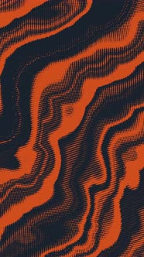 Abstract Halftone Fluid Motion Background Scratched Pop Art Wavy Dynamic Dotted Flames Vertical