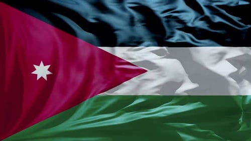 Realistic Jordan Flag Waving Loop Background