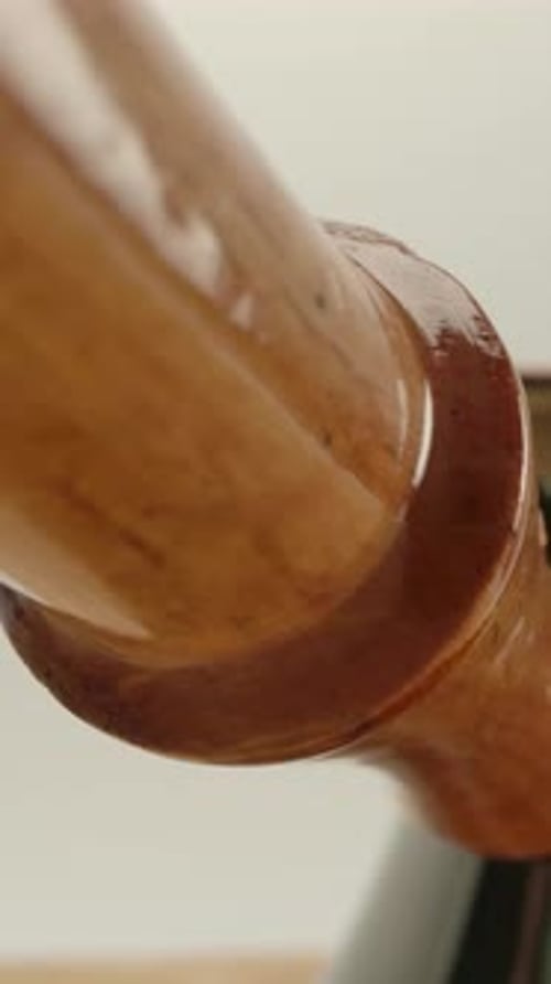 Vertical of Authentic Coffee Turk Cezve with Wooden Handle