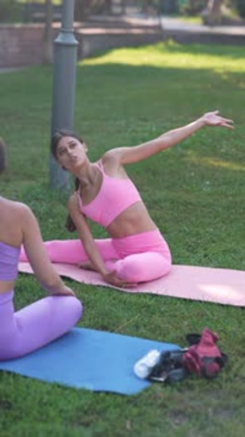 Yoga Workshop Conducted in the Park on a Summer Day