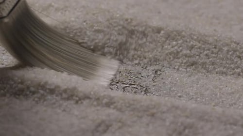 Egyptian Artifact Discovered Under Sand with Brush