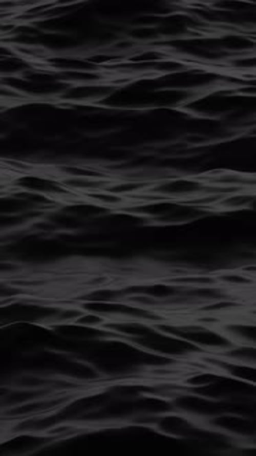 Looped Black Water Wavy Surface Animation of Wave Motion on Sea Surface Vertical Video