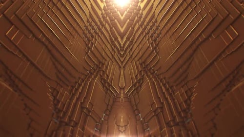 Abstract Golden Geometric Tunnel Background Loop